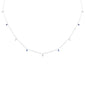 .25ct F SI 14K White Gold Diamond & Blue Sapphire Pendant Necklace 16" + 2" Long