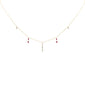 .25ct F SI 14K Yellow Gold Diamond & Ruby Dangling Pendant Necklace 16" + 2" Long