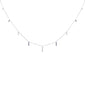 .27ct F SI 14K White Gold Diamond & Blue Sapphire Dangling Pendant Necklace 16" + 2" Long