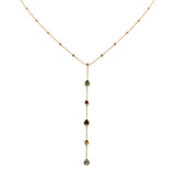 1.73ct G SI 14K Yellow Gold Diamond Multi Color Pendant Necklace 16+2" Long