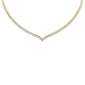 <span>DIAMOND  CLOSEOUT! </span> 10.00CT G SI 14K Yellow Gold Round Diamond 2-Row V Shaped Tennis Necklace 16" Long