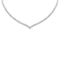 <span>DIAMOND  CLOSEOUT! </span> 10.00CT G SI 14K White Gold Round Diamond 2-Row V Shape Tennis Necklace 16" Long