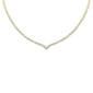 <span>DIAMOND  CLOSEOUT! </span> 7.00ct G SI 14K Yellow Gold Round Diamond 2-Row V Shaped Tennis Necklace 16" Long