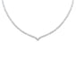 <span>DIAMOND  CLOSEOUT! </span> 7.00ct G SI 14K White Gold Round Diamond 2-Row V Shaped Tennis Necklace 16" Long