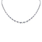 <span style="color:purple">SPECIAL!</span> 3.30ct G SI 14K White Gold Diamond & Blue Sapphire Gemstones Graduated Tennis Necklace 16" Long