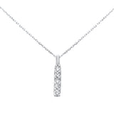 .33ct G SI 14k White Gold Diamond 5-Stone Drop Pendant Necklace 18" Long Chain