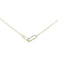 .03ct G SI 14K Yellow Gold Diamond Paperclip Pendant Necklace 18" Long Chain