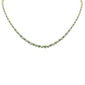 <span style="color:purple">SPECIAL!</span> 4.85ct G SI 14k Yellow Gold Diamond & Emerald Gemstones Graduated Tennis Necklace 16" Long