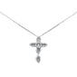 <span style="color:purple">SPECIAL!</span>.27ct G SI 14K White Gold Diamond Cross Pendant Necklace 18" Long