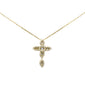 <span style="color:purple">SPECIAL!</span>.27ct G SI 14K Yellow Gold Diamond Cross Pendant Necklace 18" Long