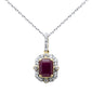 <span style="color:purple">SPECIAL!</span>1.58ct G SI 14K Yellow Gold Diamond & Garnet Gemstones Pendant Necklace 18" Long Chain