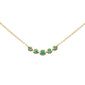 .14ct G SI 14K Yellow Gold Emerald Gemstones Pendant Necklace 18" Long