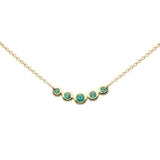 .14ct G SI 14K Yellow Gold Emerald Gemstones Pendant Necklace 18" Long