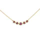 .19ct G SI 14K Yellow Gold Ruby Gemstones Pendant Necklace 16+2" Long