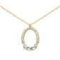 .23ct G SI 14K Yellow Gold Diamond Oval Shape Pendant Necklace 18" Long