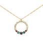 .23ct G SI 14K Yellow Gold Diamond & Multi Color Gemstone Pendant Necklace 18" Long