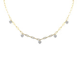  .33ct G SI 14K Yellow Gold Diamond Heart Shape Paper Clip Pendant Necklace 18" Long