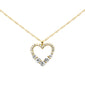 .20ct G SI 14K Yellow Gold Diamond Heart Shape Pendant Necklace 18" Long