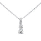 <span style="color:purple">SPECIAL!</span> .62ct G SI 14K White Gold Diamond Graduated Stones Drop Pendant 18" Long