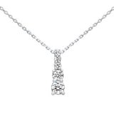 .62ct G SI 14K White Gold Diamond Graduated Stones Drop Pendant 18" Long