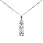 <span style="color:purple">SPECIAL!</span> .68ct G SI 14K White Gold Diamond 3-Stones Pendant Necklace 18" Long