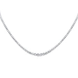 10.70ct G SI 14K White Gold Diamond Graduated Stones Tennis Necklace 16" Long