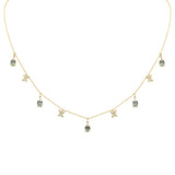 <span style="color:purple">SPECIAL!</span>2.28ct G SI 14K Yellow Gold Diamond & Oval Shape Peridot Gemstones Pendant Necklace 16+2" Long