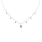 <span style="color:purple">SPECIAL!</span>.37ct G SI 14K White Gold Diamond Hand of Hamsa Pendant Necklace 16+2" Long Chain