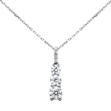<span style="color:purple">SPECIAL!</span> 1.13ct G SI 14K White Gold Diamond Graduated Stones Pendant Necklace 18" Long Chain