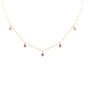 <span style="color:purple">SPECIAL!</span>.23ct G SI 14K Yellow Gold Diamond & Pear Shape Ruby Gemstones Pendant Necklace 16+2" Long
