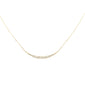 <span style="color:purple">SPECIAL!</span>.27ct G SI 14K Yellow Gold Diamond Sideways Half Moon Bar Pendant Necklace 16+2" Long