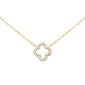 .13ct G SI 14K Yellow Gold Diamond Flower Pendant Necklace 16+2" Long