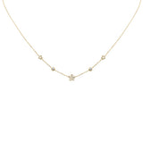 .09ct G SI 14K Yellow Gold Diamond Flower Pendant Necklace 16+2" Long