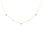 .27ct G SI 14K Yellow Gold Diamond & Ruby Gemstones Pendant Necklace 16+2" Long