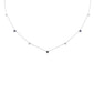 .27ct G SI 14K White Gold Diamond & Blue Sapphire Gemstones Pendant Necklace 16+2" Long