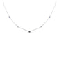 .31ct G SI 14K White Gold Diamond & Blue Sapphire Gemstones Pendant Necklace 16+2" Long