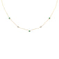 .29ct G SI 14K Yellow Gold Diamond & Emerald Gemstones Pendant Necklace 16+2" Long
