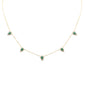 <span style="color:purple">SPECIAL!</span>1.63ct G SI 14K Yellow Gold Diamond & Emerald Gemstones Pendant Necklace 16+2" Long