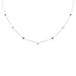 .30ct G SI 14K White Gold Diamond & Blue Sapphire Gemstones Pendant Necklace 16+2" Long
