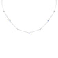 .28ct G SI 14K White Gold Diamond & Blue Sapphire Gemstones Pendant Necklace 16+2" Long