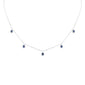 <span style="color:purple">SPECIAL!</span> .94ct G SI 14K White Gold Diamond & Blue Sapphire Gemstones Pendant Necklace 16+2" Long