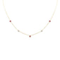 .33ct G SI 14K Yellow Gold Diamond & Ruby Gemstones Pendant Necklace 16+2" Long