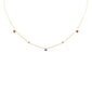 .26ct G SI 14K Yellow Gold Diamond & Ruby Gemstones Pendant Necklace 16+2" Long