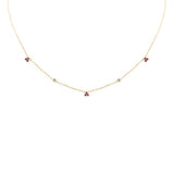 .26ct G SI 14K Yellow Gold Diamond & Ruby Gemstones Pendant Necklace 16+2" Long