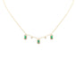 <span style="color:purple">SPECIAL!</span> .12ct G SI 14K Yellow Gold Diamond & Emerald Gemstones Pendant Necklace 16+2" Long