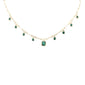 <span style="color:purple">SPECIAL!</span> 3.07ct G SI 14K Yellow Gold Natural Emerald Gemstones Paper Clip Pendant Necklace 18" Long