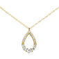 .23ct G SI 14K Yellow Gold Diamond Pear Shape Pendant Necklace 18" Long