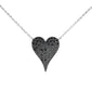.41ct G SI 14K White Gold Black Diamond Pendant Necklace 16+2" Ext.