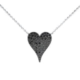 .41ct G SI 14K White Gold Black Diamond Pendant Necklace 16+2" Ext.