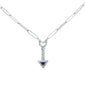 <span style="color:purple">SPECIAL!</span> .34ct G SI 14K White Gold Diamond & Blue Sapphire Gemstones Arrow Pendant Necklace 18" Long